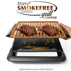 Pachet PROMO: Starlyf Smoke Free Grill Copper + Tava suplimentara plata