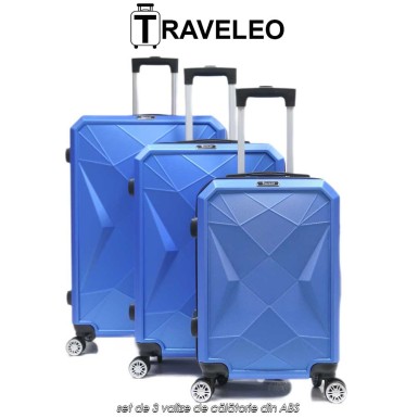 Traveleo ABS03BL - set de 3 valize de călătorie din ABS