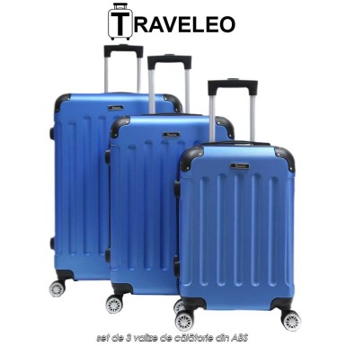Traveleo ABS01BL - set de 3 valize de călătorie din ABS