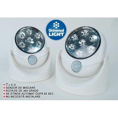 Universal Light - lampa cu 7 becuri LED si detector de miscare | Produs Original de la Telestar Universal Light - lampa cu 7 becuri LED si detector de miscare | Produs Original de la Telestar