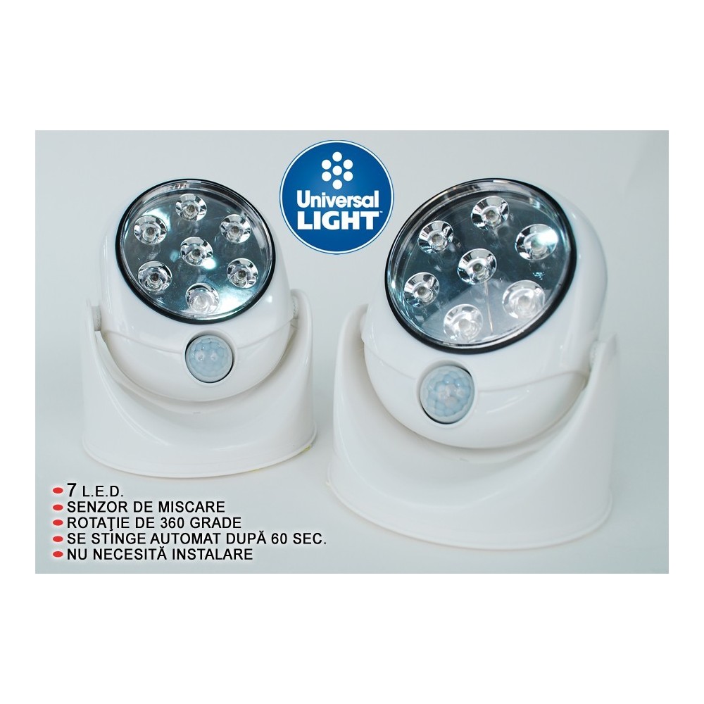 Universal Light - lampa cu 7 becuri LED si detector de miscare | Produs Original de la Telestar
