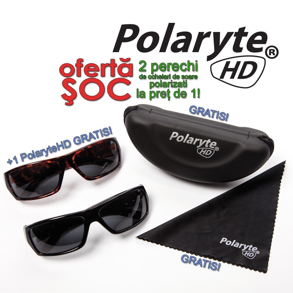 Polaryte HD - 2 perechi de ochelari de soare polarizati la pret de 1 | Produs Original de la Telestar