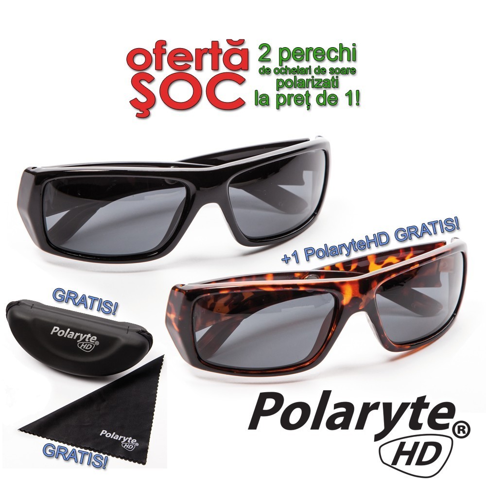 Polaryte HD - 2 perechi de ochelari de soare polarizati la pret de 1 | Produs Original de la Telestar