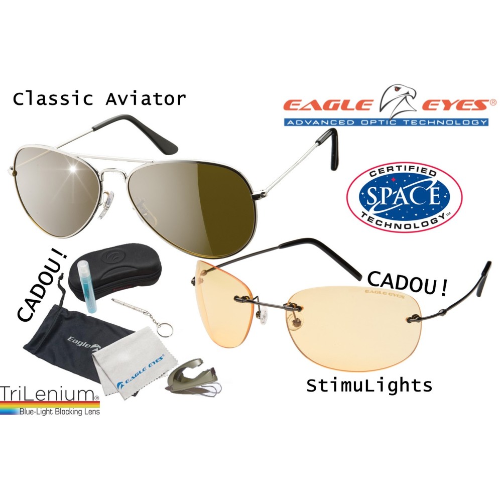 Eagle Eyes Classic Aviator oferta - 2 perechi de ochelarii cu lentile TriLenium Polarizate | Produs Original de la Telestar