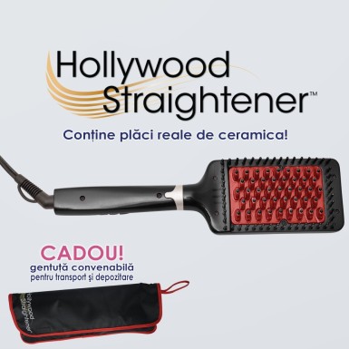 Hollywood Straightener - peria ceramica pentru indreptat parul | Produs Original de la Telestar Hollywood Straightener - peria ceramica pentru indreptat parul | Produs Original de la Telestar