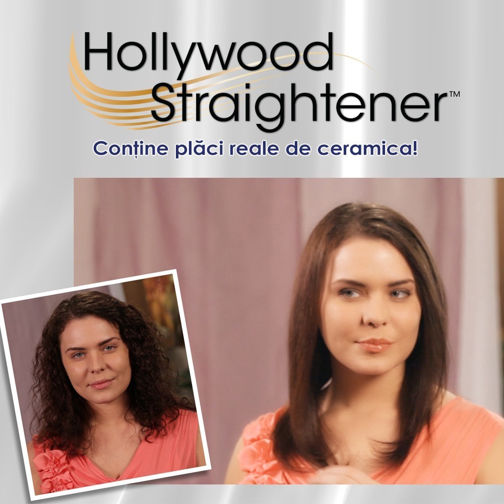 Hollywood Straightener - peria ceramica pentru indreptat parul | Produs Original de la Telestar