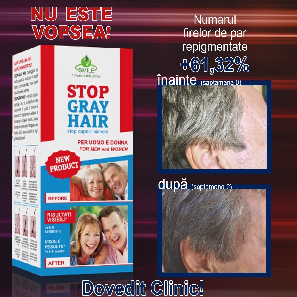 Stop Gray Hair - metoda care reda parului carunt culoarea naturala | Produs Original de la Telestar