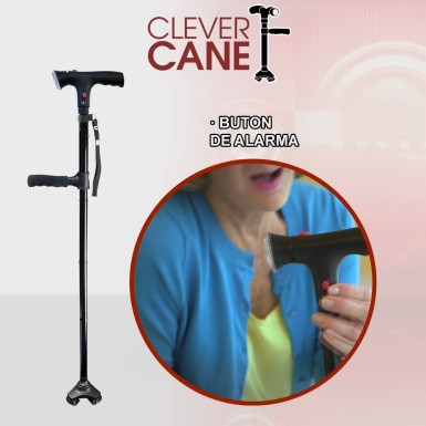 Clever Cane - baston avansat pliabil cu alarma, LED si 3 puncte de contact | Produs Original de la Telestar Clever Cane - baston avansat pliabil cu alarma, LED si 3 puncte de contact | Produs Original de la Telestar