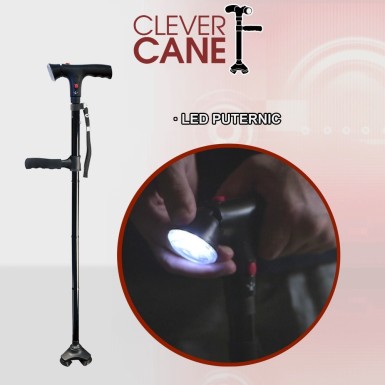 Clever Cane - baston avansat pliabil cu alarma, LED si 3 puncte de contact | Produs Original de la Telestar Clever Cane - baston avansat pliabil cu alarma, LED si 3 puncte de contact | Produs Original de la Telestar