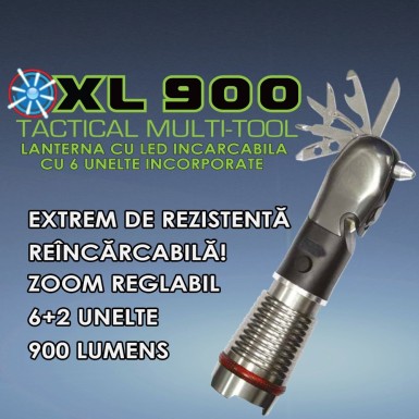 TacLight XL900 - Lanterna cu LED reincarcabila cu 6 unelte incorporate | Produs Original de la Telestar TacLight XL900 - Lanterna cu LED reincarcabila cu 6 unelte incorporate | Produs Original de la Telestar