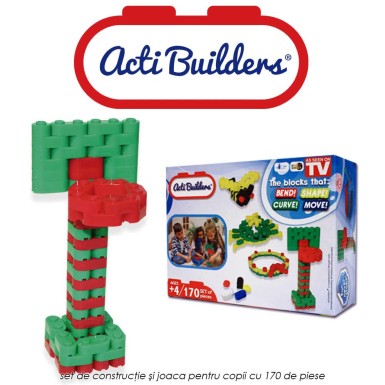 Acti Builders - set de constructie si joaca pentru copii cu 170 de piese Acti Builders - set de constructie si joaca pentru copii cu 170 de piese