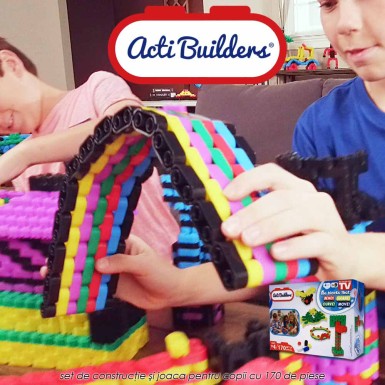 Acti Builders - set de constructie si joaca pentru copii cu 170 de piese Acti Builders - set de constructie si joaca pentru copii cu 170 de piese