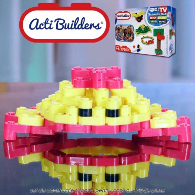 Acti Builders - set de constructie si joaca pentru copii cu 170 de piese Acti Builders - set de constructie si joaca pentru copii cu 170 de piese