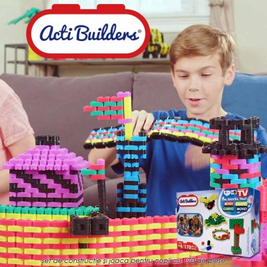 Acti Builders - set de constructie si joaca pentru copii cu 170 de piese Acti Builders - set de constructie si joaca pentru copii cu 170 de piese