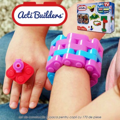 Acti Builders - set de constructie si joaca pentru copii cu 170 de piese Acti Builders - set de constructie si joaca pentru copii cu 170 de piese