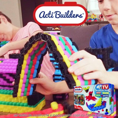 Acti Builders Deluxe - set de constructie si joaca pentru copii cu 730 de piese Acti Builders Deluxe - set de constructie si joaca pentru copii cu 730 de piese