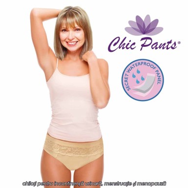 Chic Pants - chiloti pentru incontinenta urinara, menstruatie si menopauza cu 3 straturi de protectie