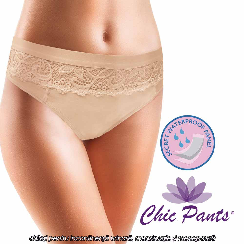 Chic Pants - chiloti pentru incontinenta urinara, menstruatie si menopauza cu 3 straturi de protectie