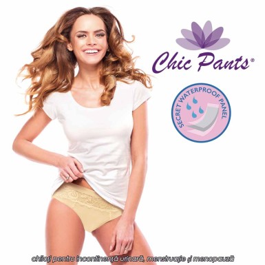 Chic Pants - chiloti pentru incontinenta urinara, menstruatie si menopauza cu 3 straturi de protectie