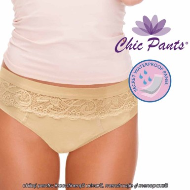Chic Pants - chiloti pentru incontinenta urinara, menstruatie si menopauza cu 3 straturi de protectie
