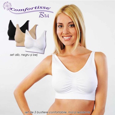 Comfortisse Bra - set de 3 bustiere confortabile, moi si rezistente Comfortisse Bra - set de 3 bustiere confortabile, moi si rezistente