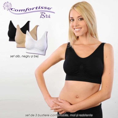 Comfortisse Bra - set de 3 bustiere confortabile, moi si rezistente Comfortisse Bra - set de 3 bustiere confortabile, moi si rezistente