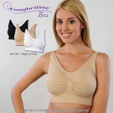 Comfortisse Bra - set de 3 bustiere confortabile, moi si rezistente Comfortisse Bra - set de 3 bustiere confortabile, moi si rezistente