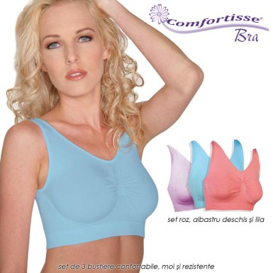 Comfortisse Bra - set de 3 bustiere confortabile, moi si rezistente Comfortisse Bra - set de 3 bustiere confortabile, moi si rezistente