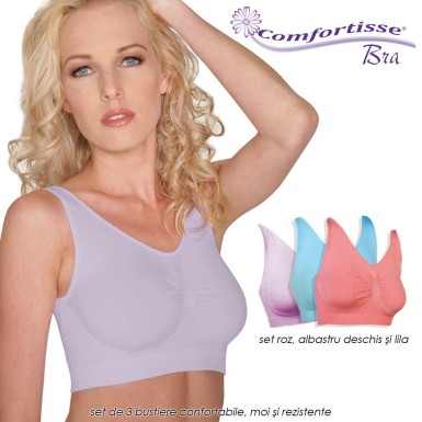 Comfortisse Bra - set de 3 bustiere confortabile, moi si rezistente Comfortisse Bra - set de 3 bustiere confortabile, moi si rezistente