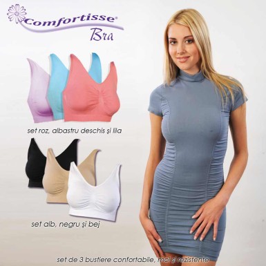 Comfortisse Bra - set de 3 bustiere confortabile, moi si rezistente