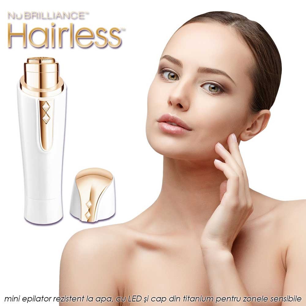 Supervise Puno Gunpowder NuBrilliance Hairless Touch | pret 99 lei | mini epilator cu led si cap din titanium | Telestar Supervise Puno Gunpowder NuBrilliance Hairless Touch | pret 99 lei | mini epilator cu led si cap din titanium | Telestar
