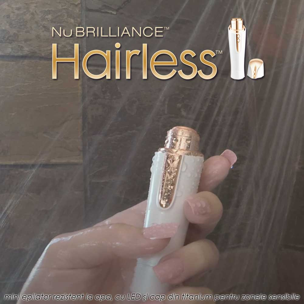 Supervise Puno Gunpowder NuBrilliance Hairless Touch | pret 99 lei | mini epilator cu led si cap din  titanium | Telestar