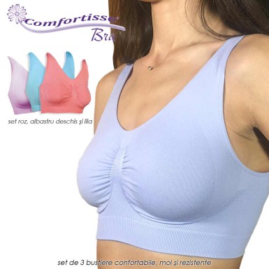 Comfortisse Bra - set de 3 bustiere confortabile, moi si rezistente Comfortisse Bra - set de 3 bustiere confortabile, moi si rezistente