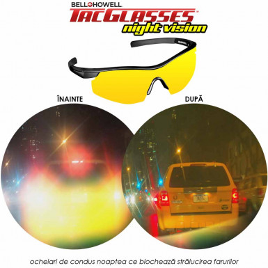 TacGlasses Night Vision - ochelari de condus noaptea ce blocheaza stralucirea farurilor