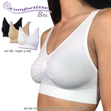 Comfortisse Bra - set de 3 bustiere confortabile, moi si rezistente Comfortisse Bra - set de 3 bustiere confortabile, moi si rezistente
