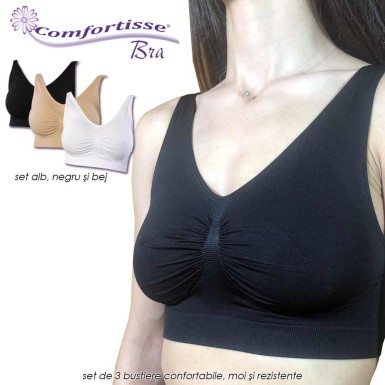 Comfortisse Bra - set de 3 bustiere confortabile, moi si rezistente Comfortisse Bra - set de 3 bustiere confortabile, moi si rezistente