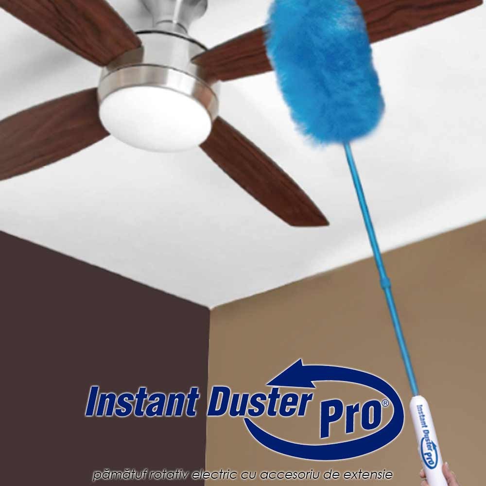 Instant Duster Pro - pamatuf rotativ electric cu accesoriu de extensie