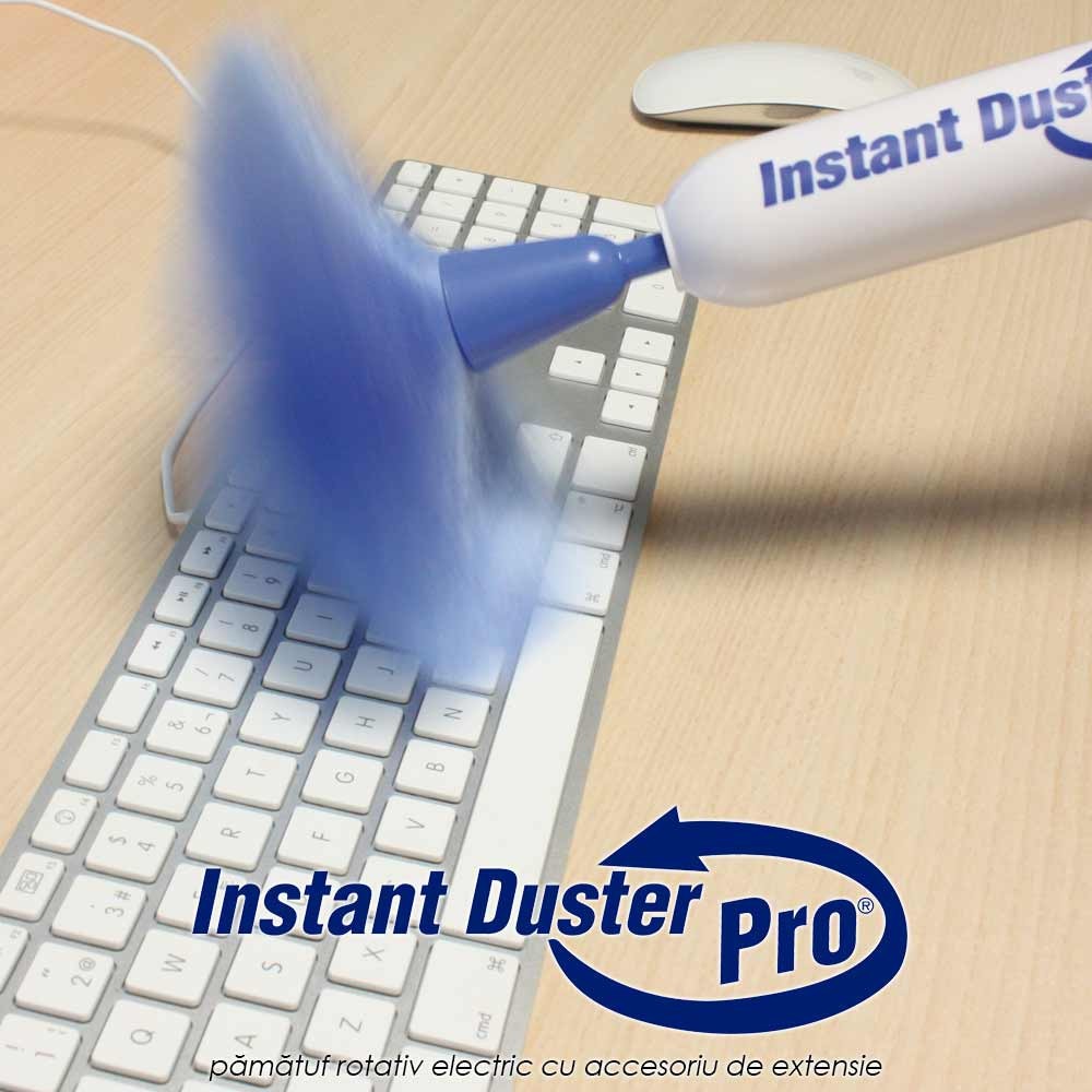 Instant Duster Pro - pamatuf rotativ electric cu accesoriu de extensie