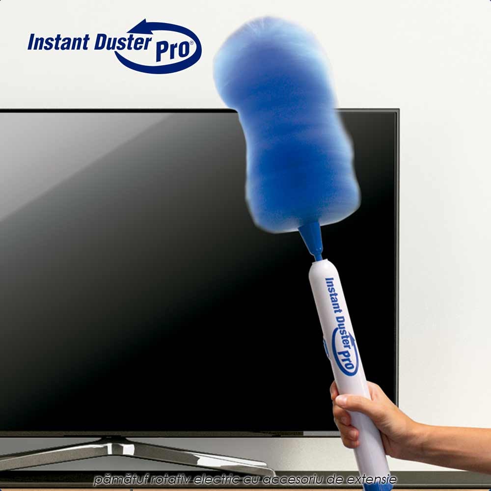 Instant Duster Pro - pamatuf rotativ electric cu accesoriu de extensie