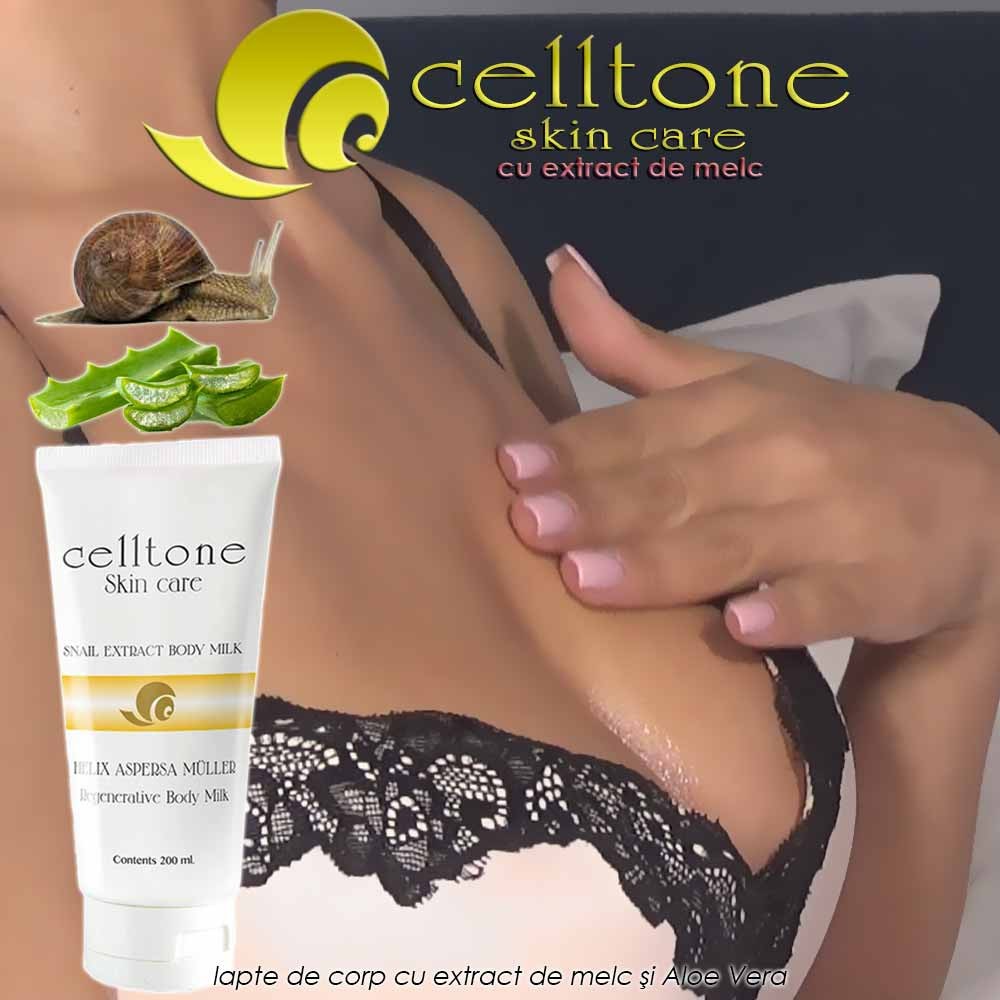 Celltone - lapte de corp cu extract de melc si Aloe Vera pentru hidratarea si repararea pielii