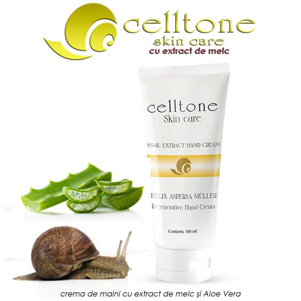 Pachet PROMO: 2 geluri cu extract de melc Celltone + 1 crema de maini cu extract de melc si aloe vera Celltone