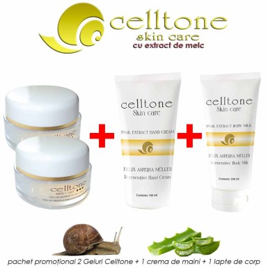 Pachet PROMO: Celltone 2 geluri + 1 lapte de corp + 1 crema de maini