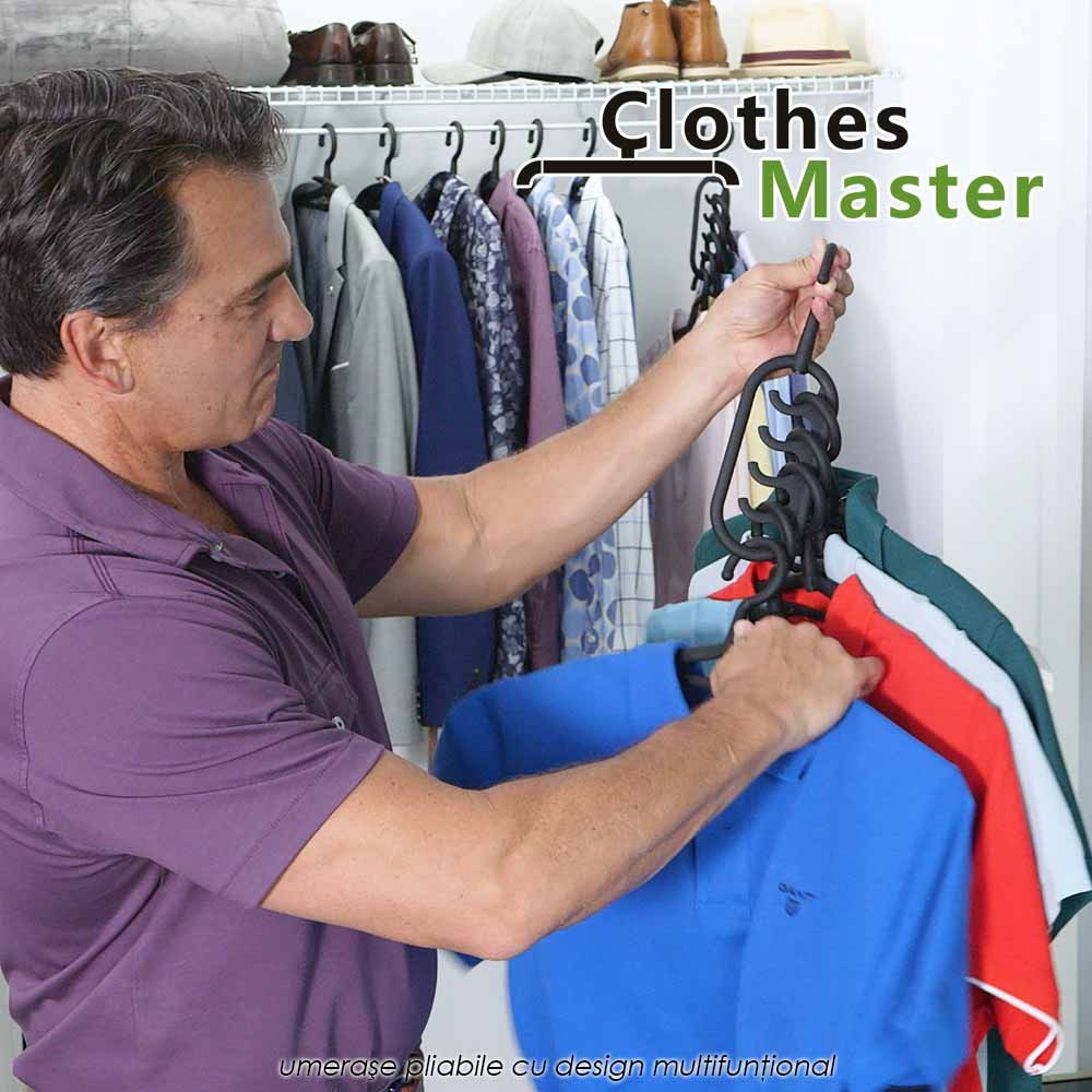 Clothes Master - 5+5 umerase pliabile ce salveaza pana la 75% din spatiu in sifonier