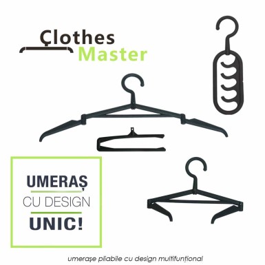 Clothes Master - 5+5 umerase pliabile ce salveaza pana la 75% din spatiu in sifonier Clothes Master - 5+5 umerase pliabile ce salveaza pana la 75% din spatiu in sifonier