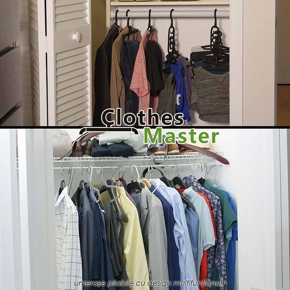 Clothes Master - 5+5 umerase pliabile ce salveaza pana la 75% din spatiu in sifonier