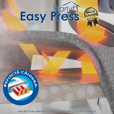 Starlyf Easy Press - set de huse pentru masa de calcat ce permit calcatul pe ambele parti, in acelasi timp Starlyf Easy Press - set de huse pentru masa de calcat ce permit calcatul pe ambele parti, in acelasi timp