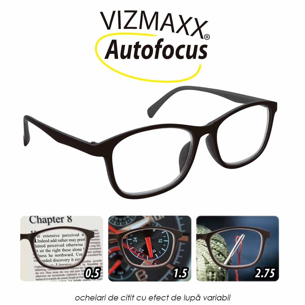 Vizmaxx Autofocus - ochelari de citit cu efect de lupa variabil de la 0.5 la 2.75 Vizmaxx Autofocus - ochelari de citit cu efect de lupa variabil de la 0.5 la 2.75