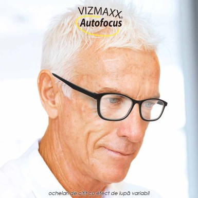 Vizmaxx Autofocus - ochelari de citit cu efect de lupa variabil de la 0.5 la 2.75 Vizmaxx Autofocus - ochelari de citit cu efect de lupa variabil de la 0.5 la 2.75