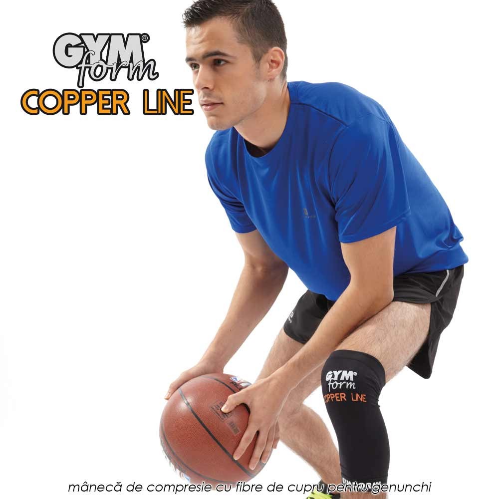 Gymform Copper Line - maneca compresiva pentru genunchi