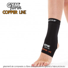 Gymform Copper Line - glezniera de compresie cu fibre de cupru pentru glezna si talpa piciorului